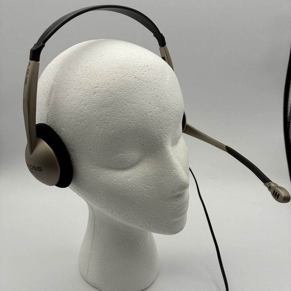 Koss CS-100 On-Ear Wired Headset with Boom Microphone - Gold/Black